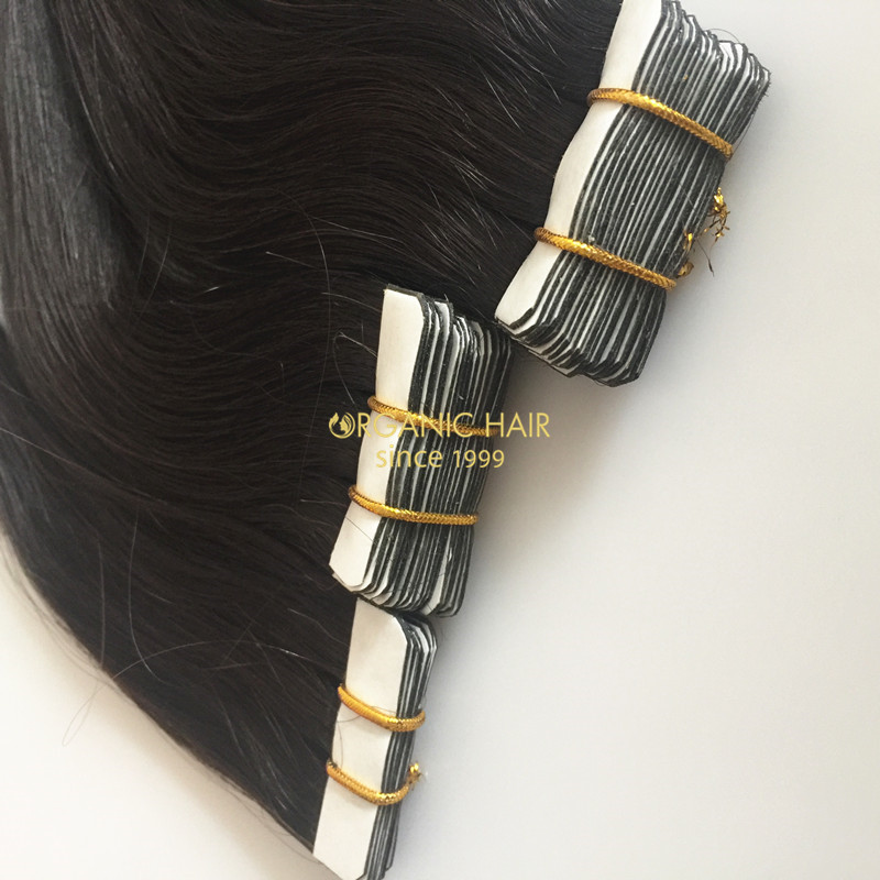 Virgin indian tape in hair extensions